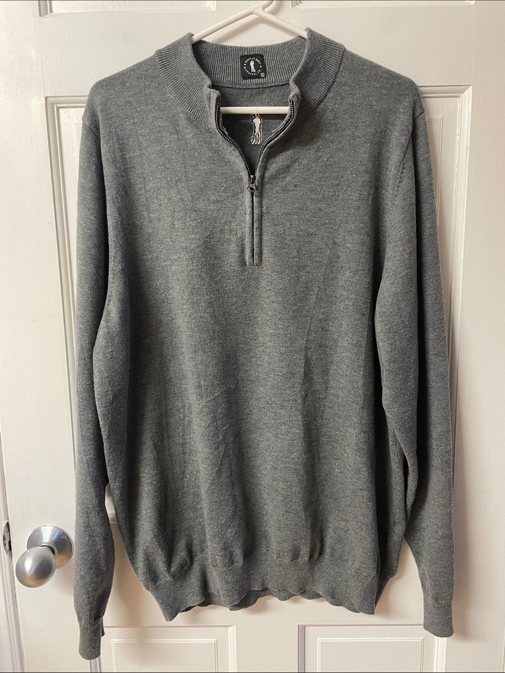 U Suck at Golf golf ⛳️ sweater grey wool blend zipper neck sweater men’s size XL